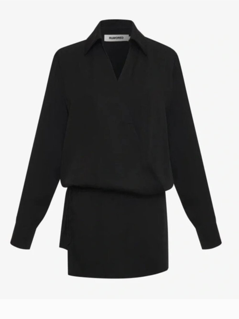 Rumored SHIRT DRESS | BLACK Satin Sz S NWT